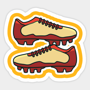 Football Shoes Pair vector icon illustration. Fashion object icon design concept. Soccer football boots shoes vector design on blue background. Sticker